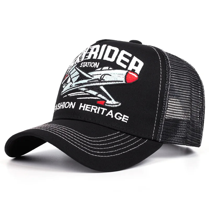 New Hot Sale Unisex Sun Hat Hip Hop Mesh Trucker Hat Classic Pattern Breathable Summer Baseball CapStreetwear Cap for Men Women