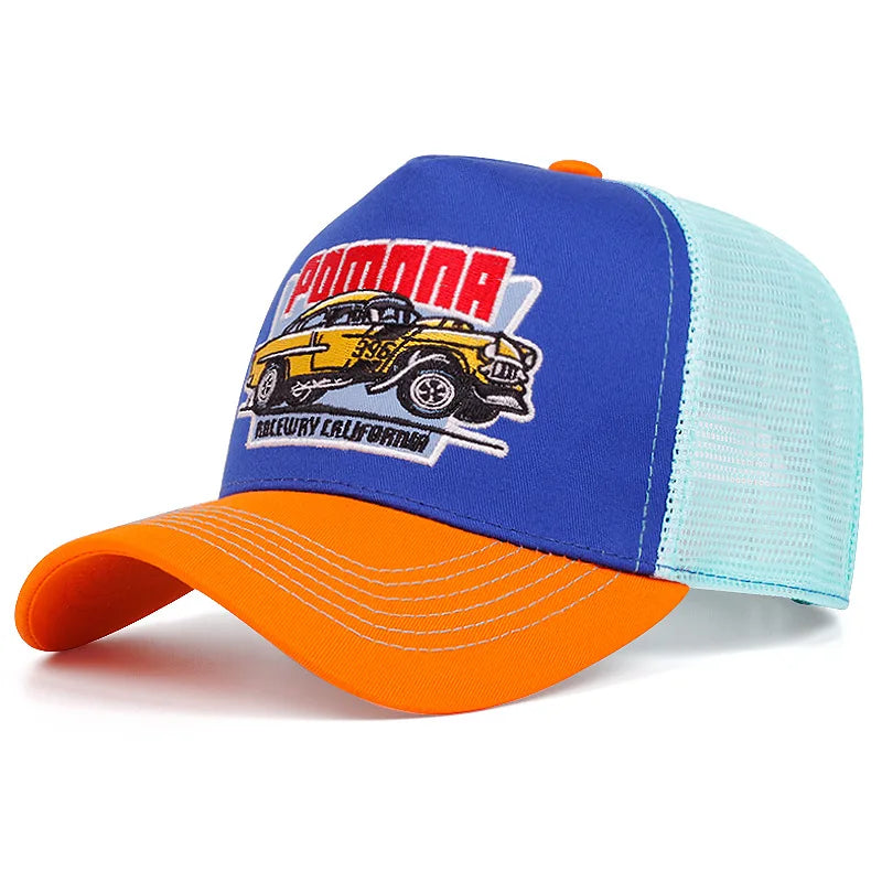 New Hot Sale Unisex Sun Hat Hip Hop Mesh Trucker Hat Classic Pattern Breathable Summer Baseball CapStreetwear Cap for Men Women