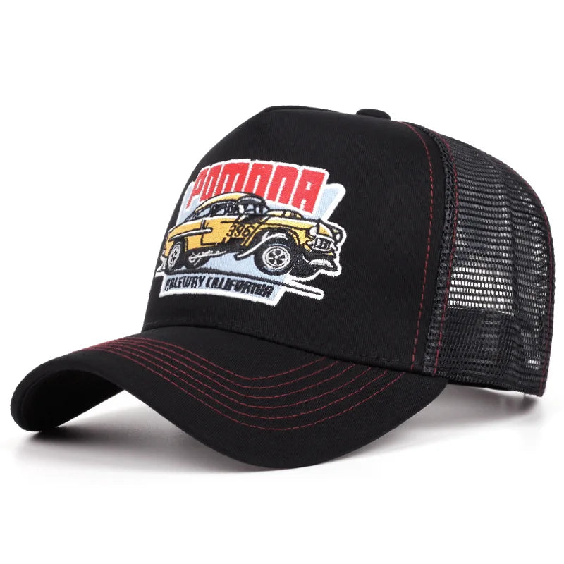 New Hot Sale Unisex Sun Hat Hip Hop Mesh Trucker Hat Classic Pattern Breathable Summer Baseball CapStreetwear Cap for Men Women