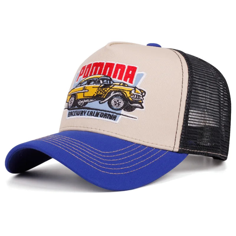 New Hot Sale Unisex Sun Hat Hip Hop Mesh Trucker Hat Classic Pattern Breathable Summer Baseball CapStreetwear Cap for Men Women