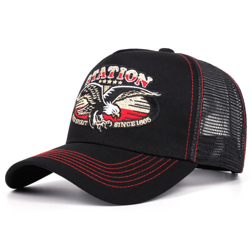 New Hot Sale Unisex Sun Hat Hip Hop Mesh Trucker Hat Classic Pattern Breathable Summer Baseball CapStreetwear Cap for Men Women